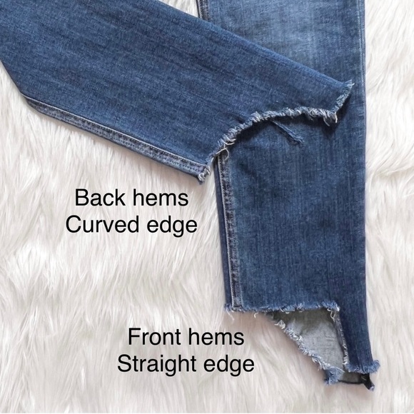 Rag & Bone Fringe Step Hem Distressed Mid Rise Medium Wash Cropped Skinny Jeans - Picture 5 of 11